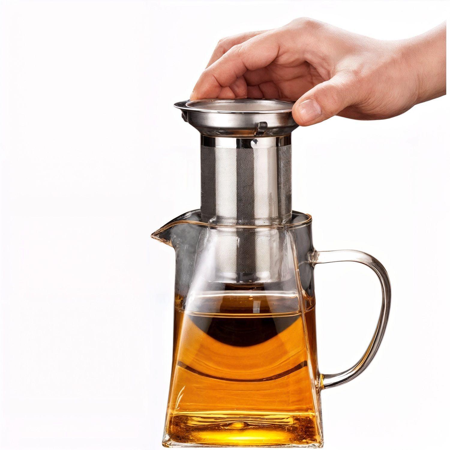 tetera infusor tetera vidrio tetera te infusor inox 950 ml-2