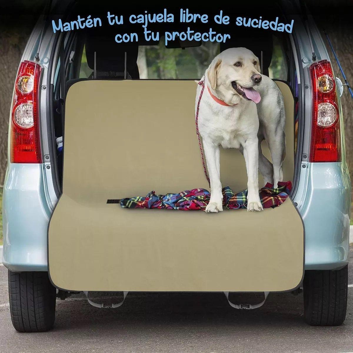Funda cubre asiento mascotas auto cobertor perro auto beige-4