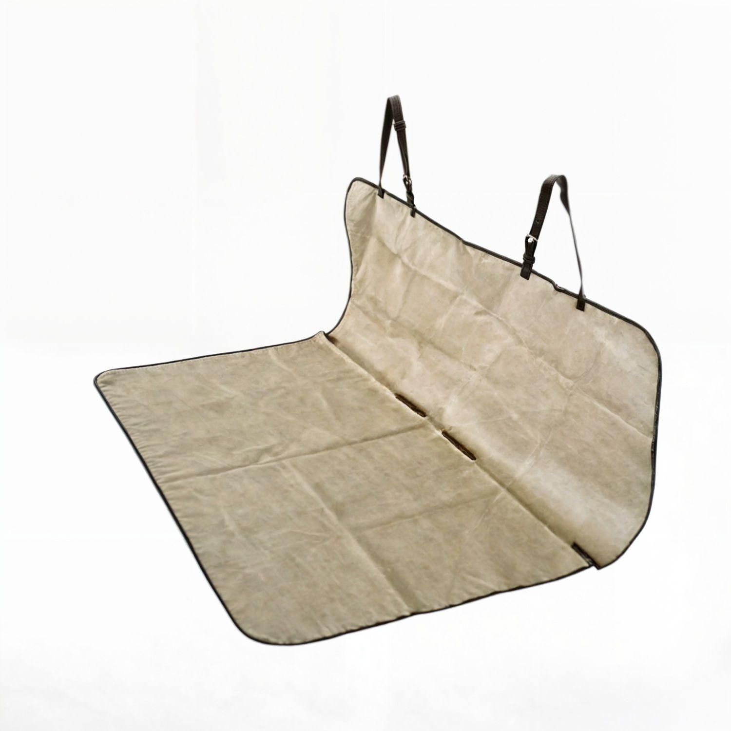 Funda cubre asiento mascotas auto cobertor perro auto beige-7