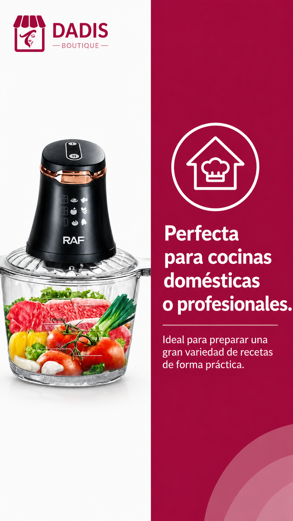 Procesador Alimentos Eléctrico Cuchillas Cuádruples Cocina-4