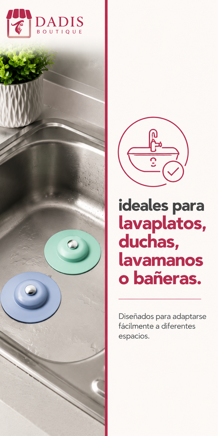 2 Tapon Filtro Desague Ducha Tapon Desague Lavaplatos-5