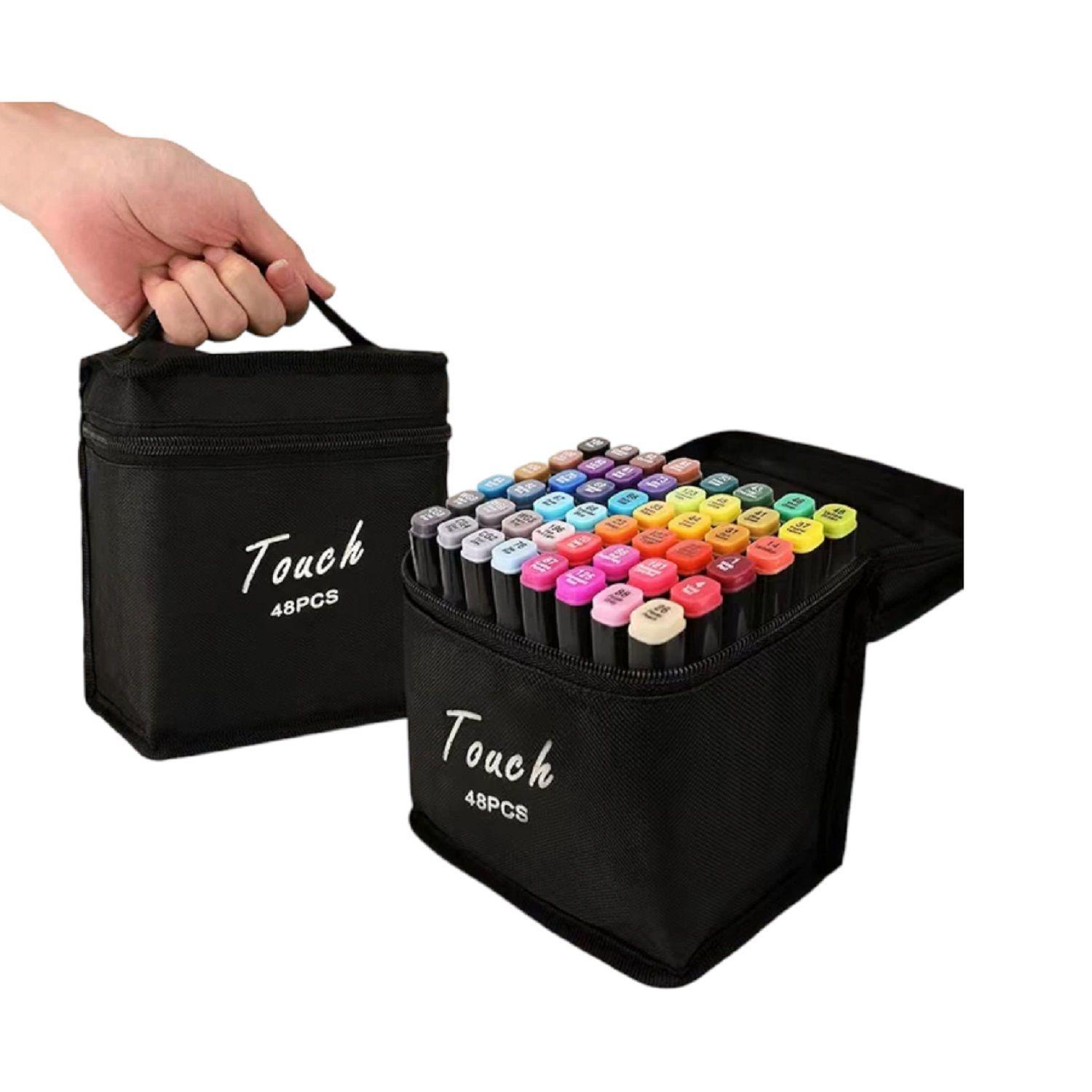 48 plumones para pintar lapices de colores marcadores doble-0