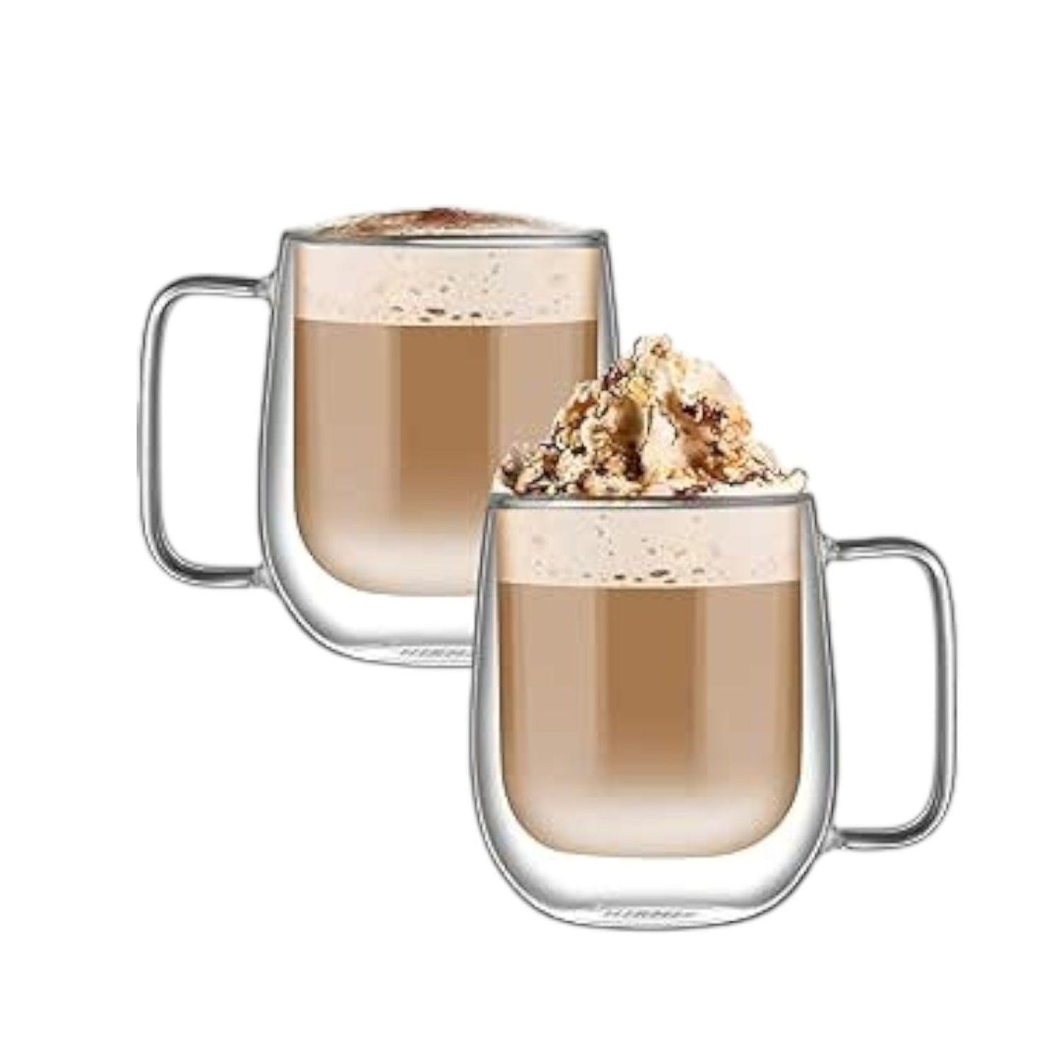 pack 2 tazas para café latte taza doble vidrio menaje 300ml-2