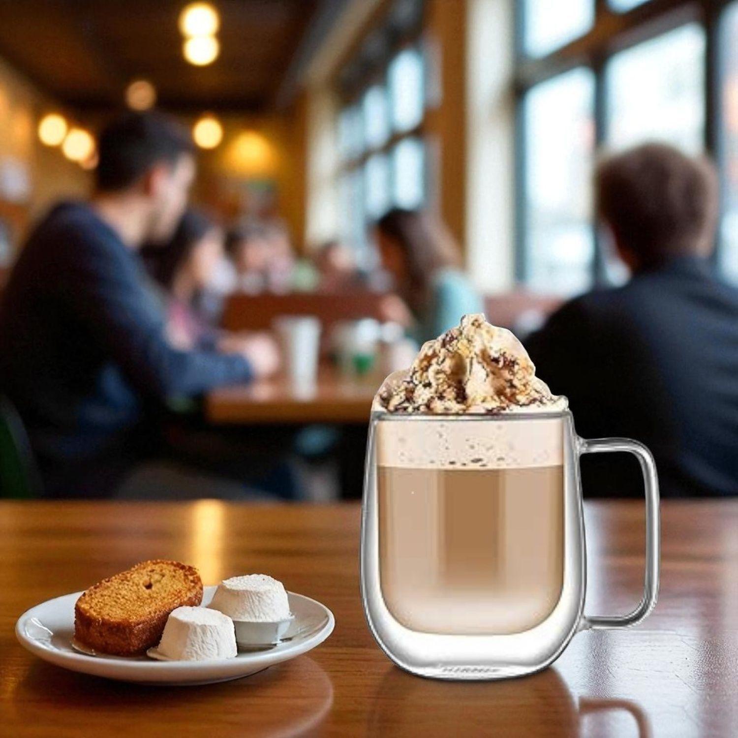 pack 2 tazas para café latte taza doble vidrio menaje 300ml-7