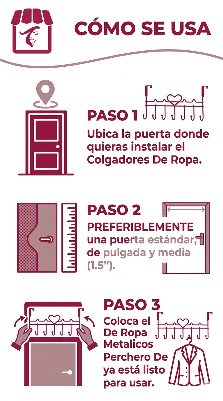 COLGADORES DE ROPA 8 GANCHOS METALICOS PERCHERO DE PUERTA-4