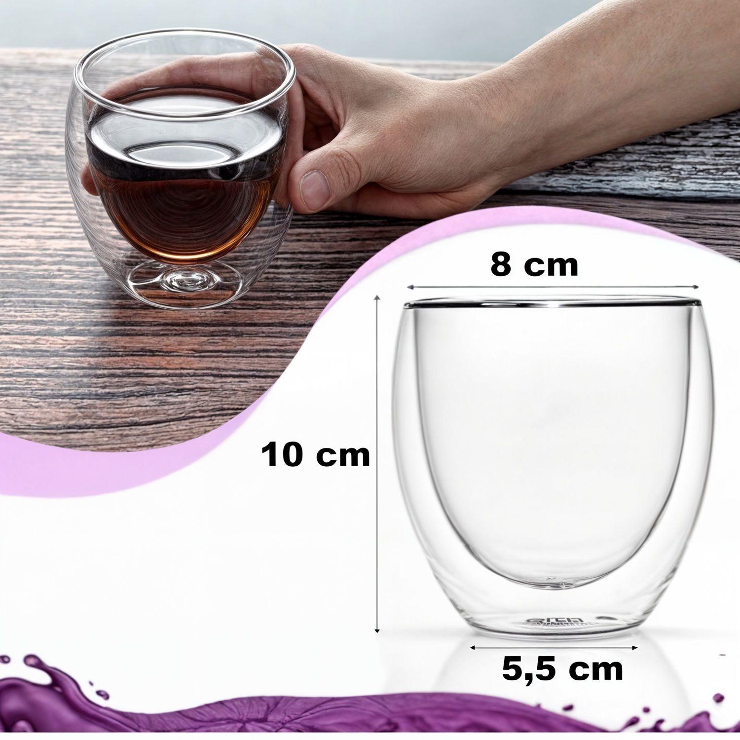 Vaso doble vidrio tazas doble vidrio doble pared 200 ml-2