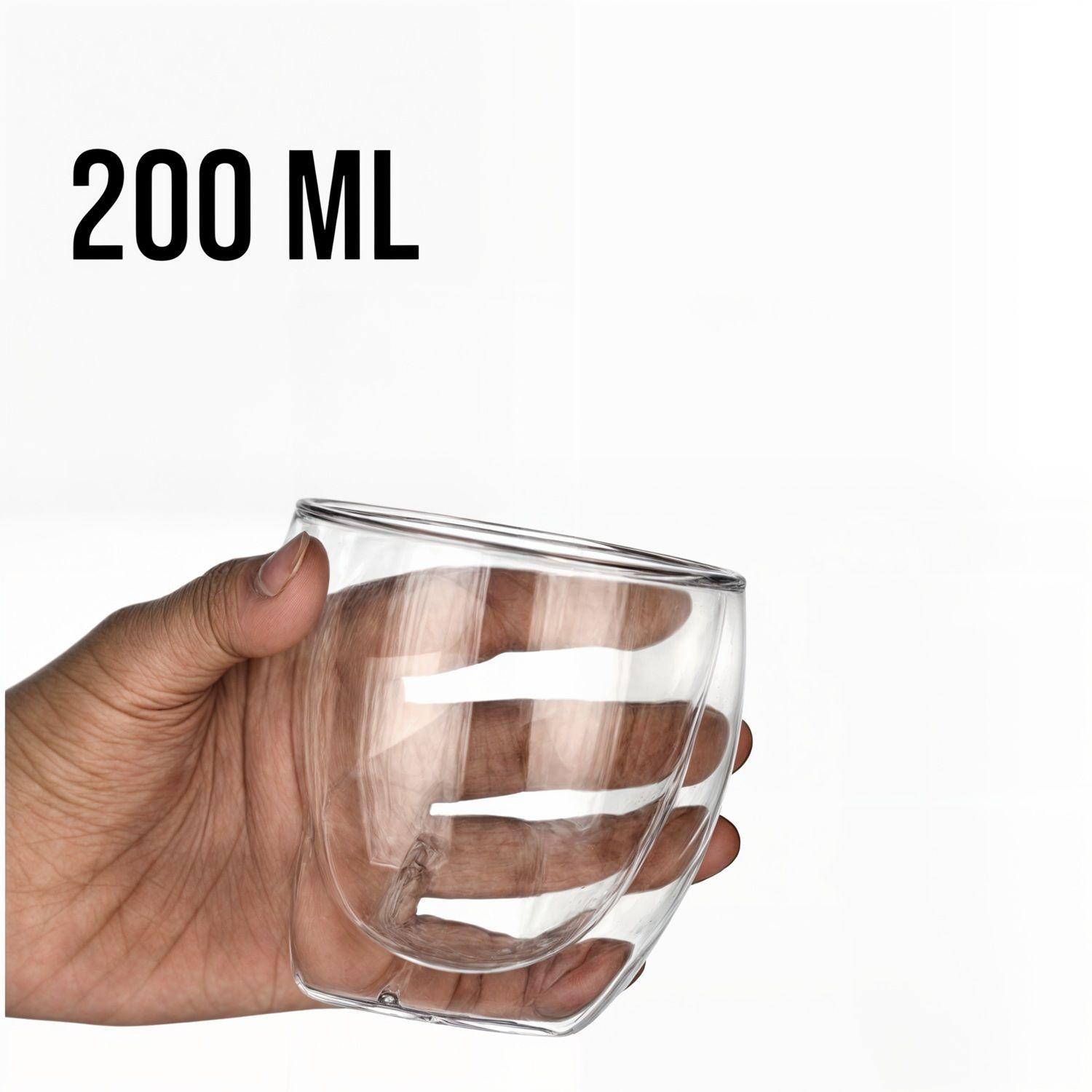 Vaso doble vidrio tazas doble vidrio doble pared 200 ml-4