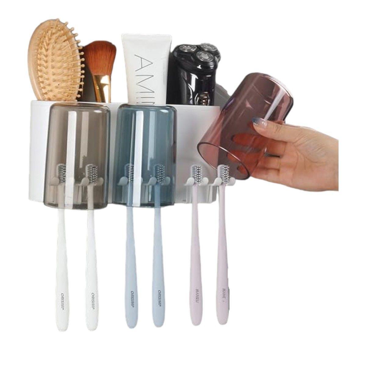 Porta cepillo de dientes Organizador Cepillo Dientes 3 Vaso -3
