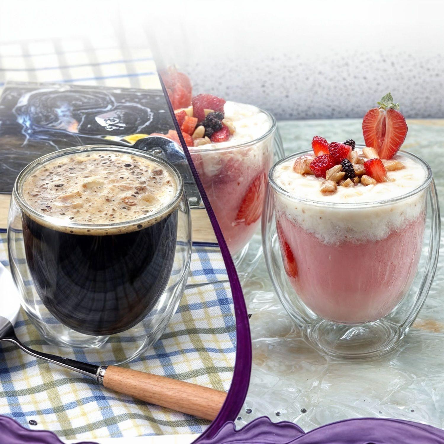 Taza Doble Vidrio 2 Tazas café Doble Vidrio Doble Pared 250 Ml-5