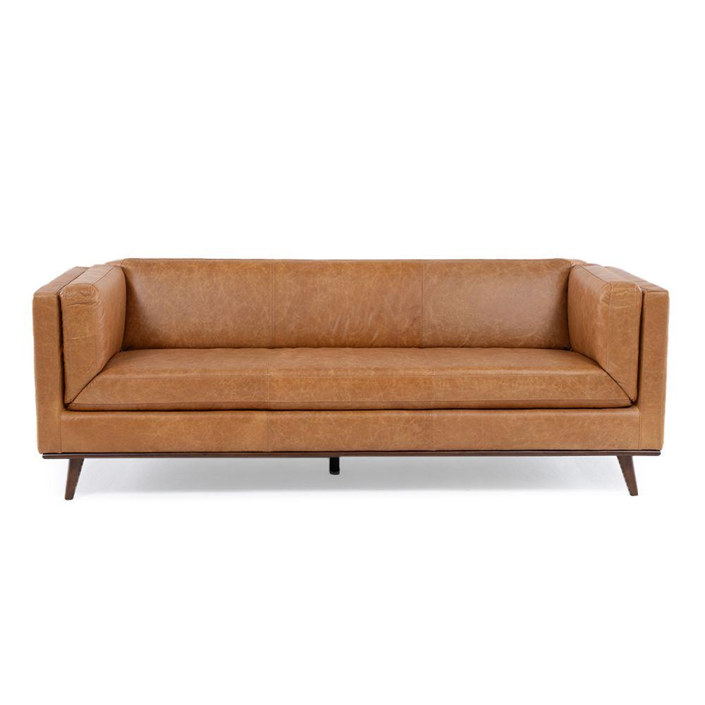 Sofa de Cuero 3c Neel Camel-1