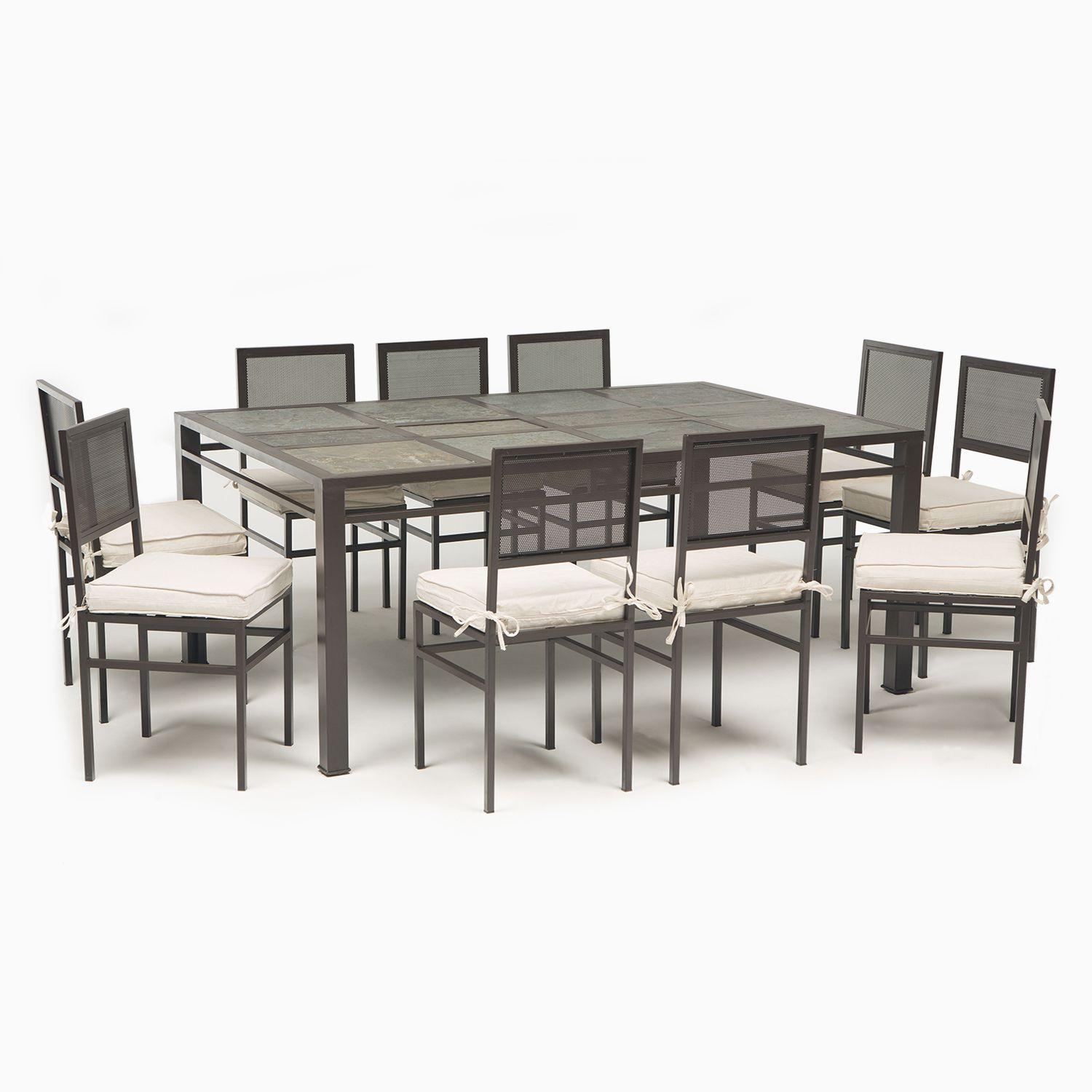 Comedor de terraza Franja Piedra 10 personas-4