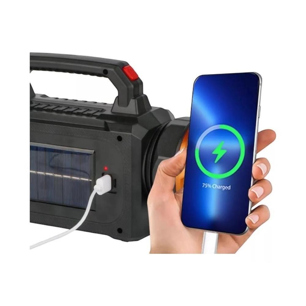 Linterna Lámpara Led Solar Recargable USB Impermeable Portatil Alta Potencia -3