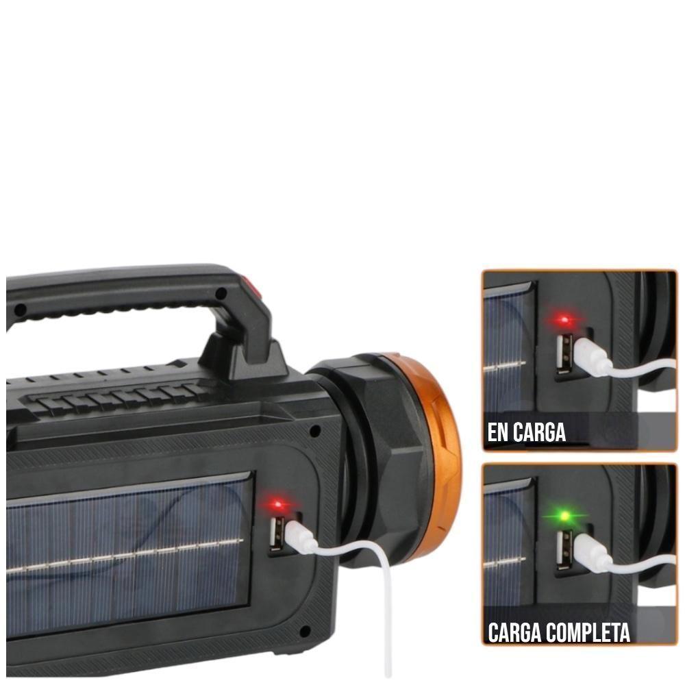 Linterna Lámpara Led Solar Recargable USB Impermeable Portatil Alta Potencia -4