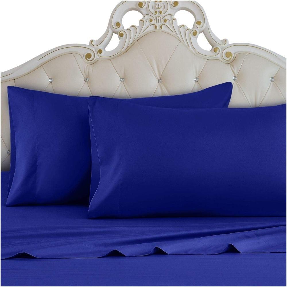 Juego Sabanas Lisa 1.5 Plaza + Funda Azul-1