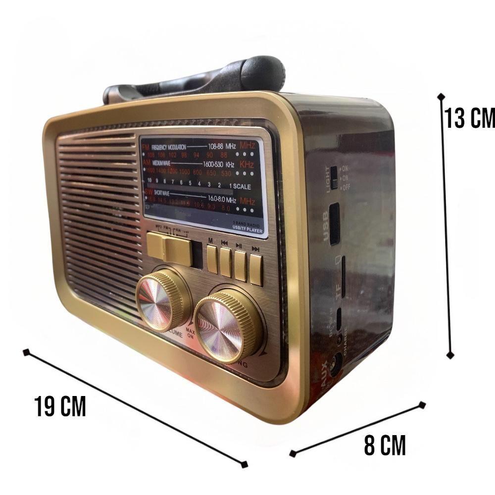 Radio Linterna Portátil Solar Bluetooth Recargable Retro Vintage -2
