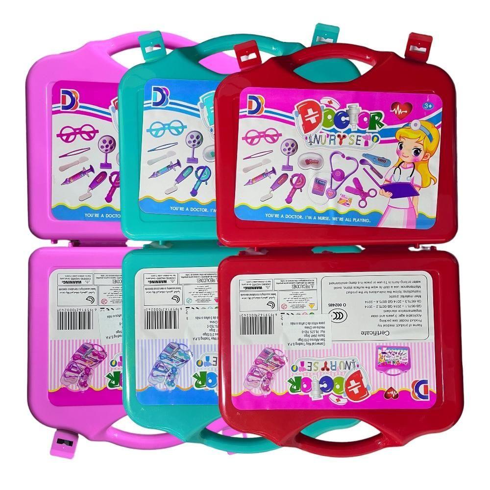 Kit Maleta Doctor Plana Médico Juguete Niños 14 Pcs Rosado-1