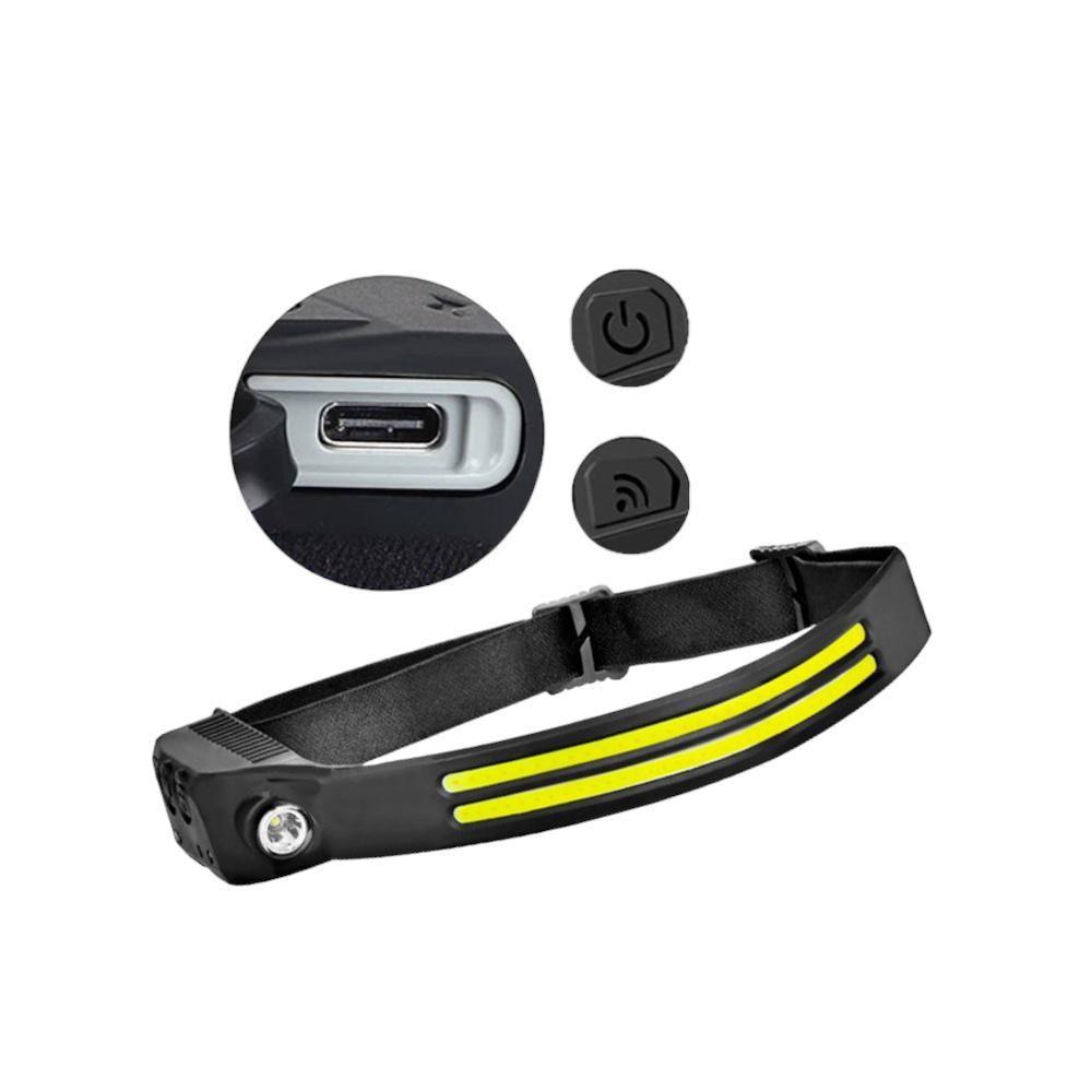 Linterna Led Cintillo Doble Con Sensor Recargable -2