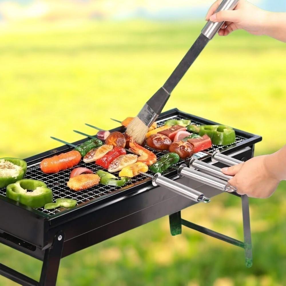 Parrilla De Carbón Portátil Plegable BBQ Camping -7