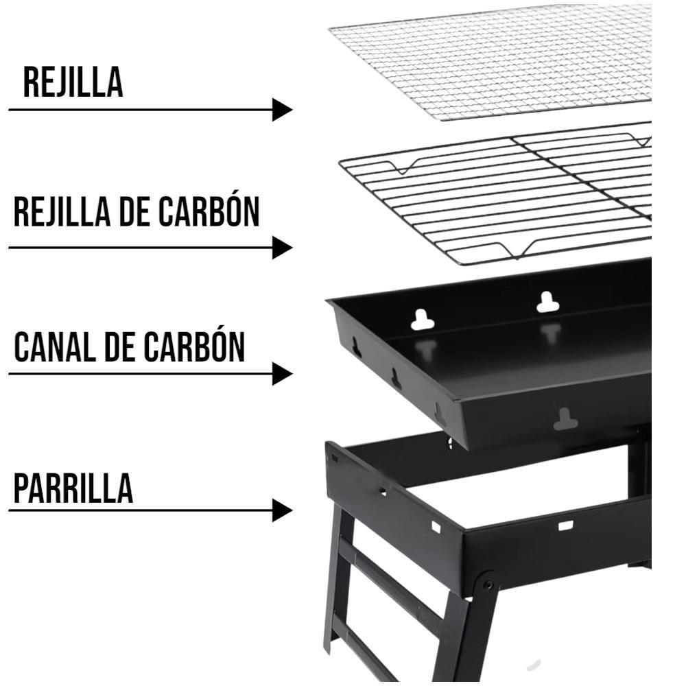  Parrilla De Carbón Portátil Plegable Asador Camping -6