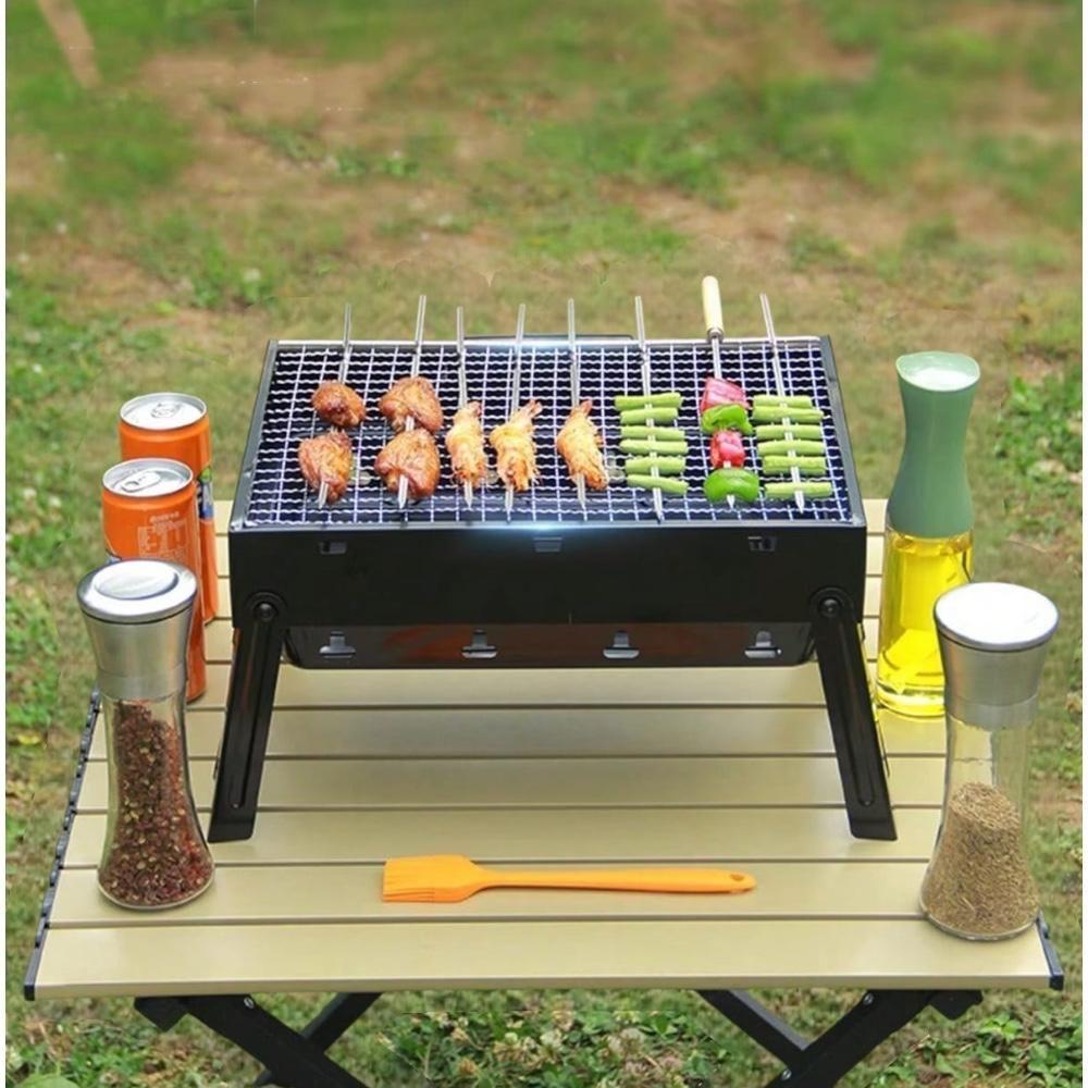 Parrilla De Carbón Portátil  Plegable Barbecue Camping -6