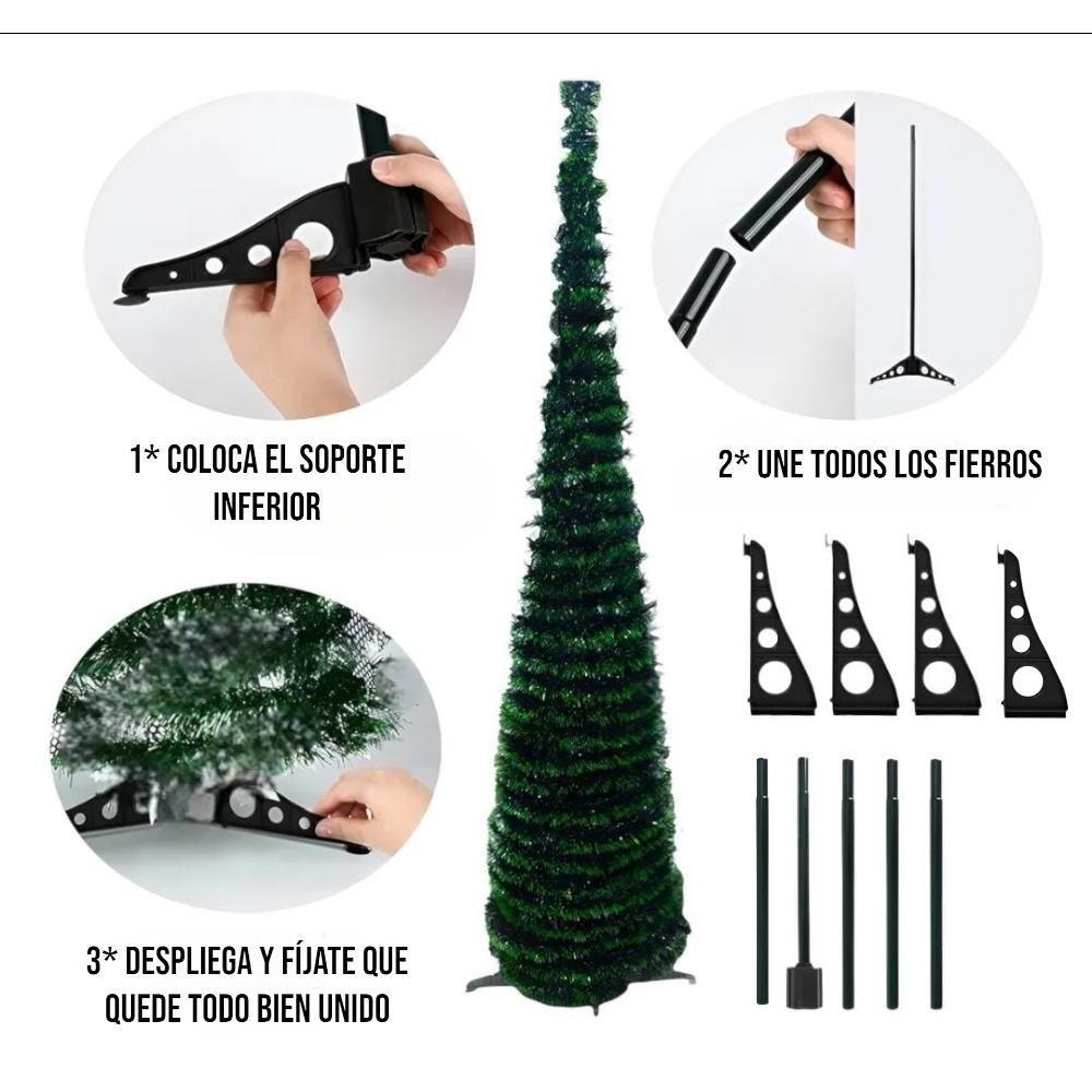 Árbol De Navidad Plegable Espiral Verde 150 Cm -4