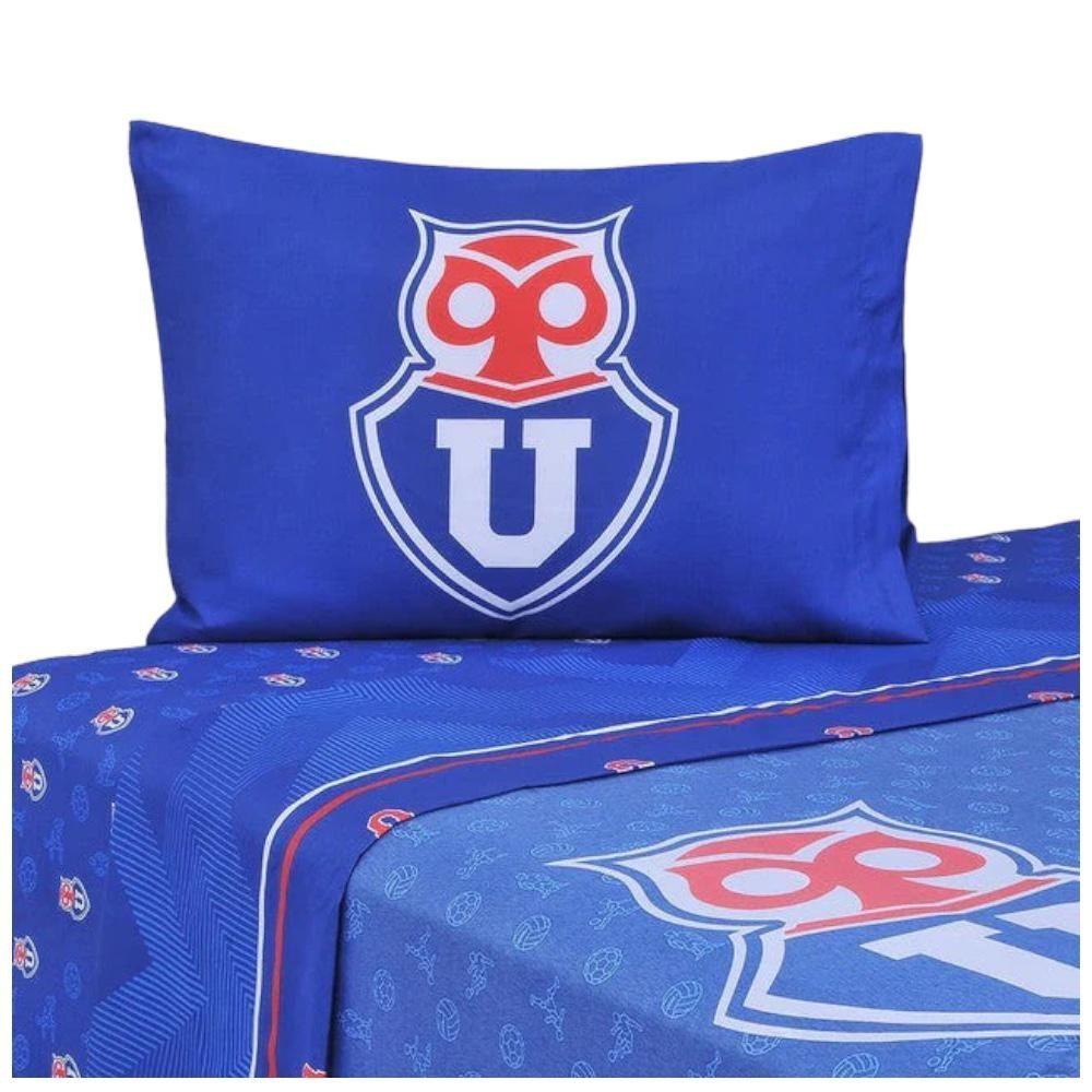 Juego Sabanas 1.5 Plaza + Funda Club Universidad De Chile-0