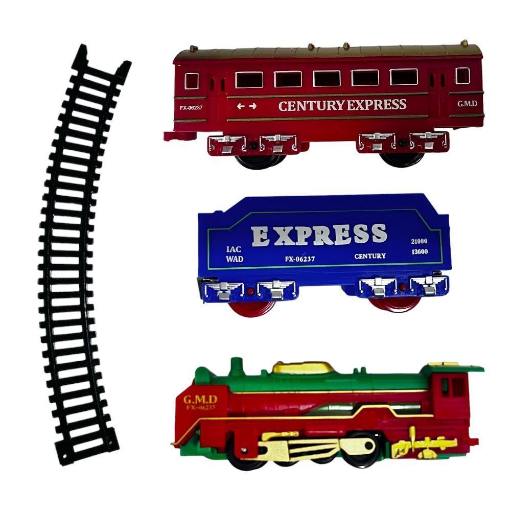 Tren Eléctrico Navideño Luces Decorativo 13 Pcs Rojo -1
