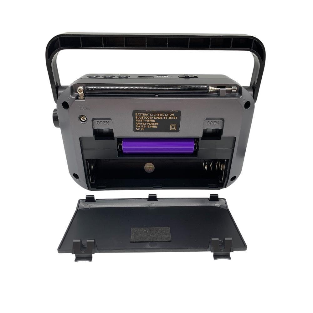 Radio Portátil Bluetooth Recargable Linterna AM/FM MP3 -4