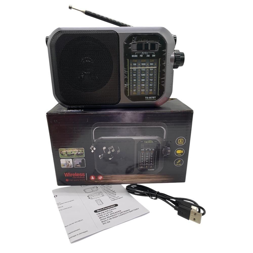 Radio Portátil Bluetooth Recargable Linterna AM/FM MP3 -5