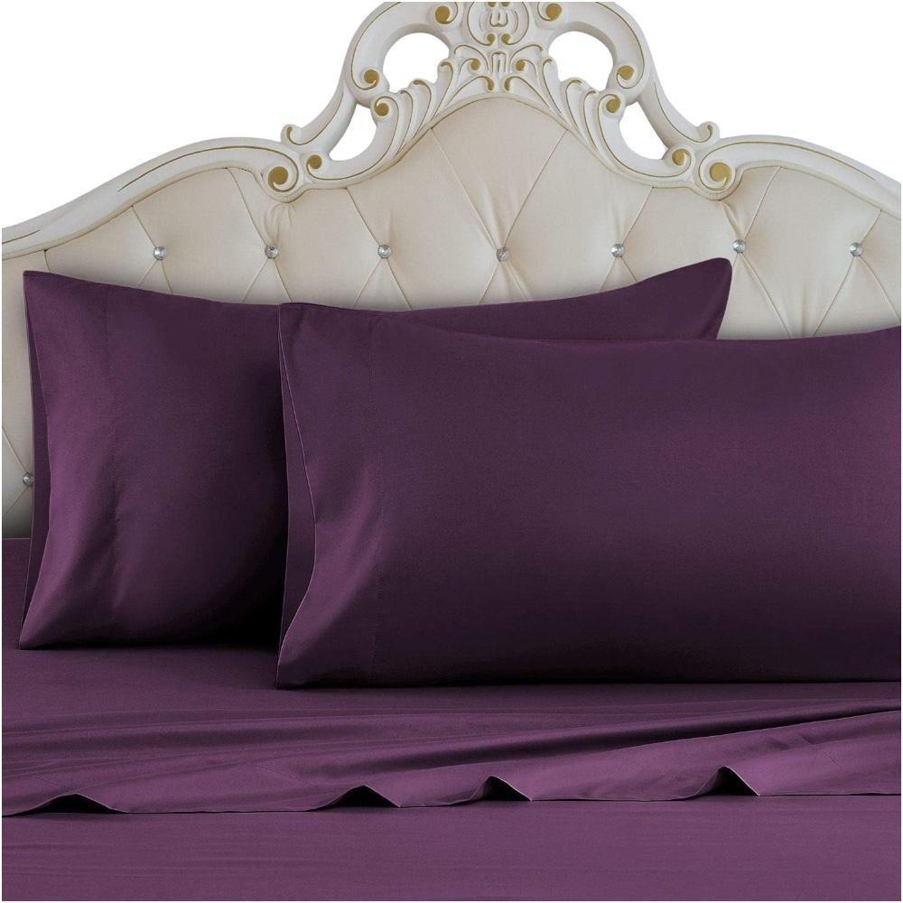 Juego Sabanas Lisa 1.5 Plaza + Funda Morado-1