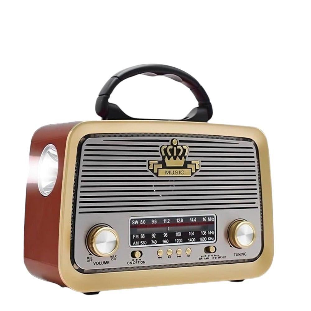 Radio Portátil Linterna Bluetooth Recargable Y A Pilas Retro Vintage-0