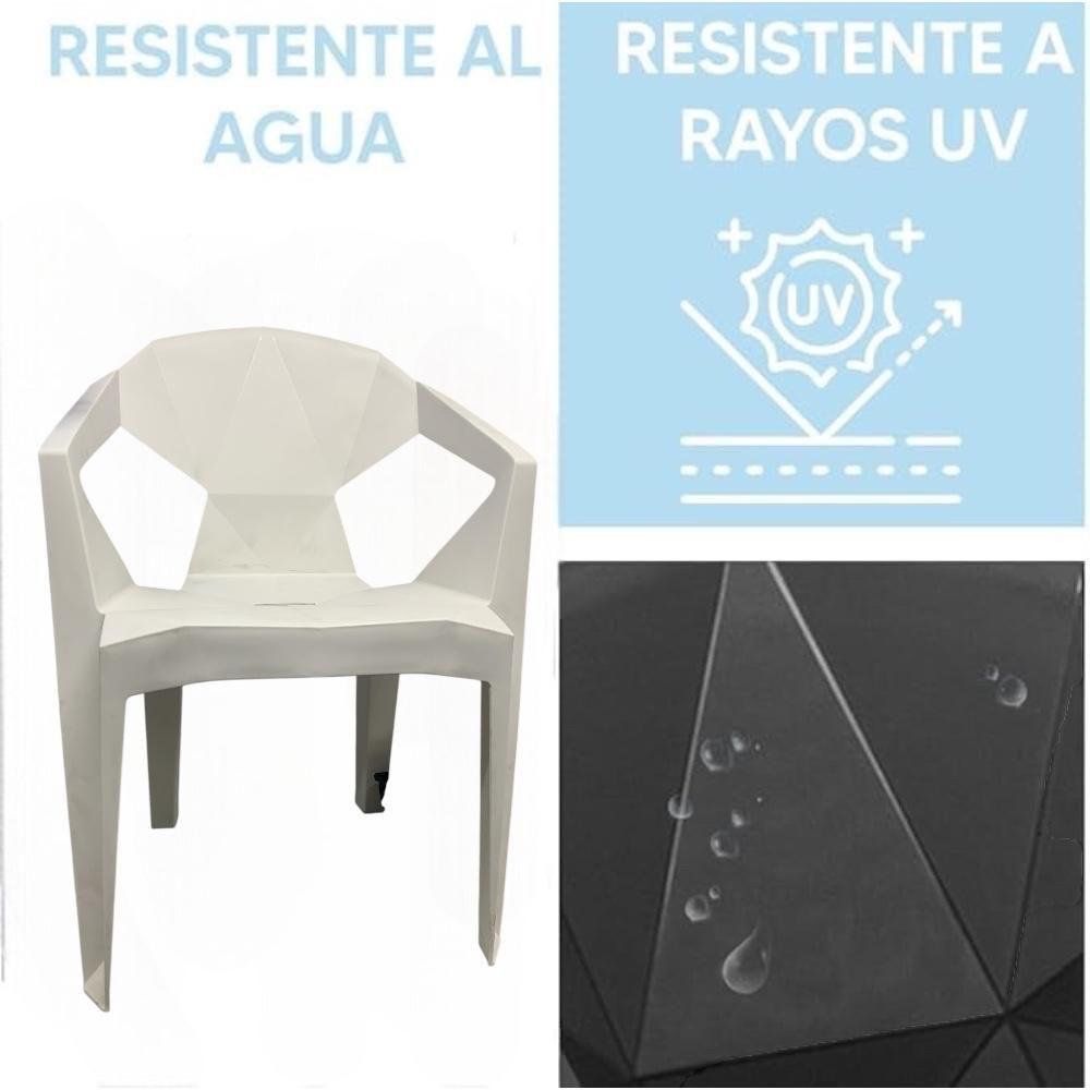 Silla De Terraza y Jardín Geométrica Moderna Resistente Blanca -1