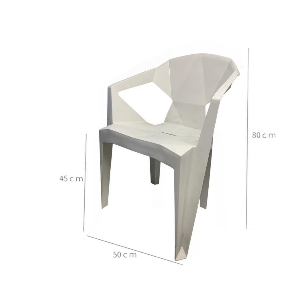 Silla De Terraza y Jardín Geométrica Moderna Resistente Blanca -3