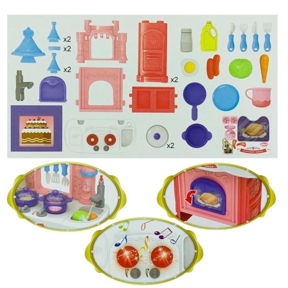 Set Cocina Castillo Juguete Didáctico Para Niñas 34 Pcs-2