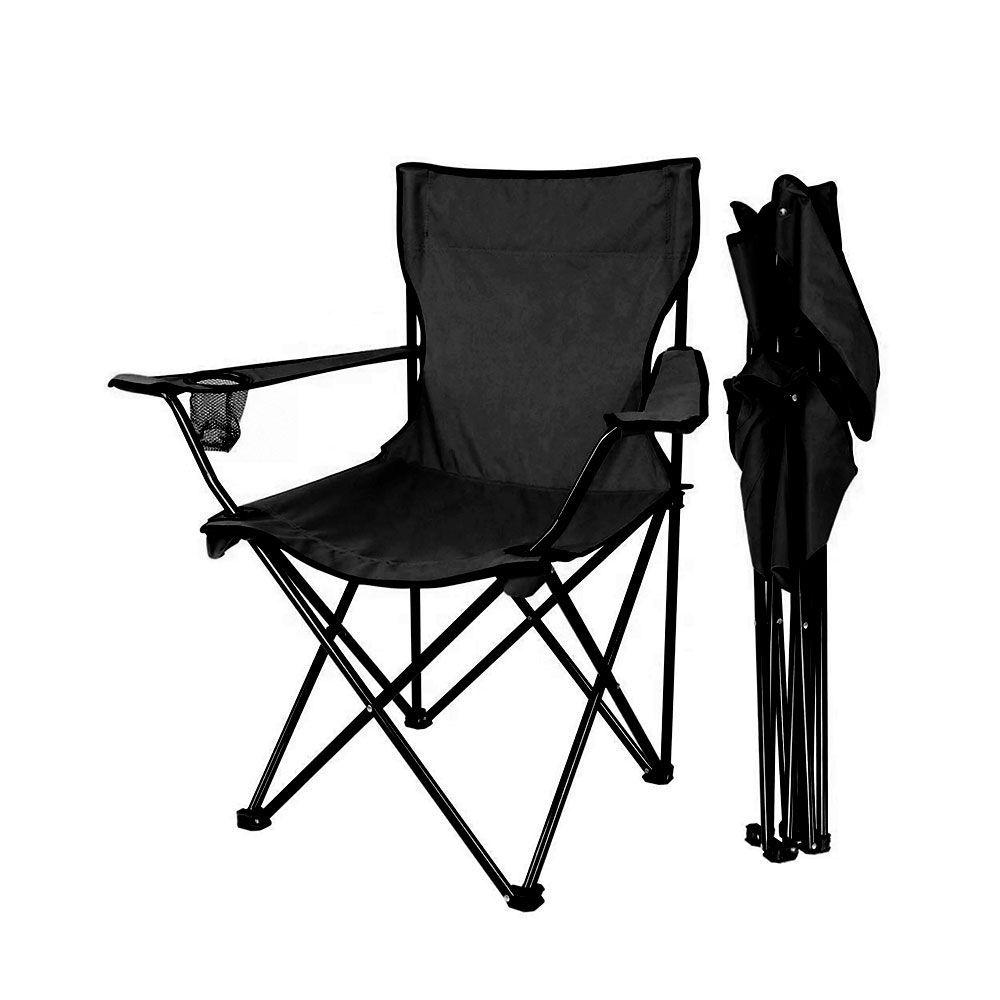 Silla Plegable Camping Porta Vasos Apoya Brazos -0