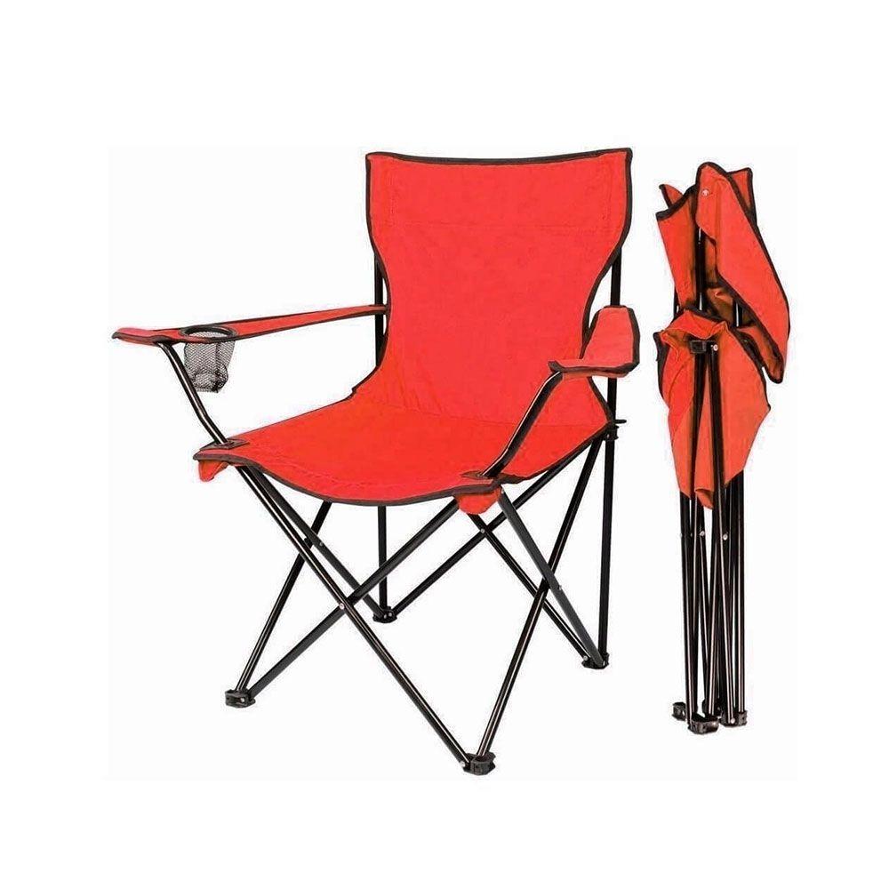 Silla Plegable Camping Porta Vasos Apoya Brazos -0