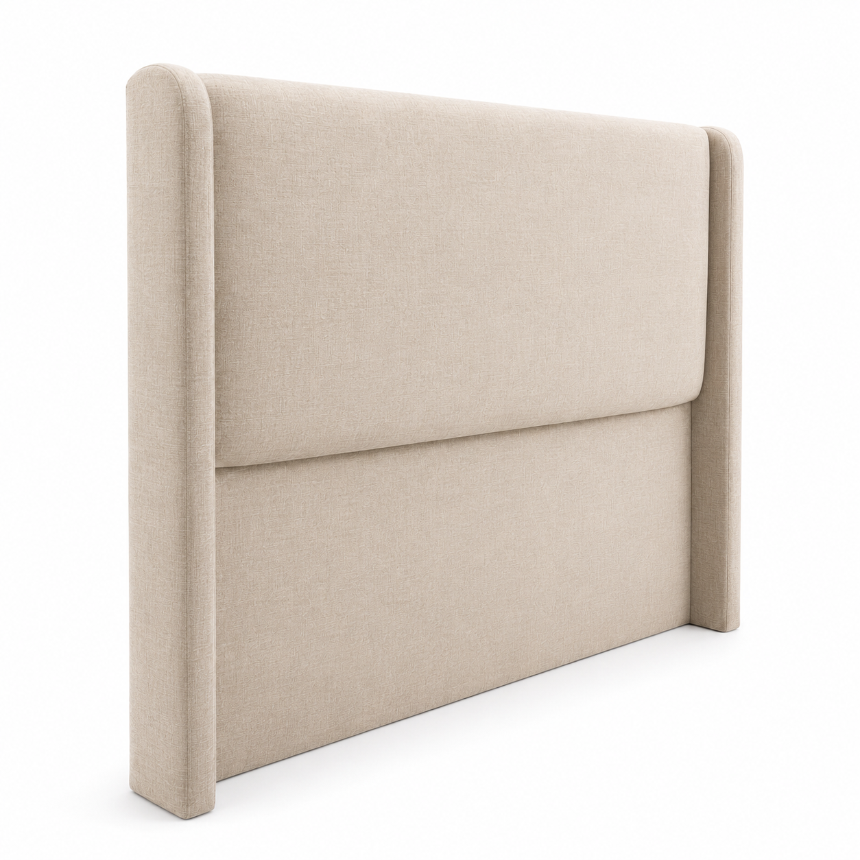 Respaldo de cama Liso con Brazos Curvos 2 plazas lino beige-0