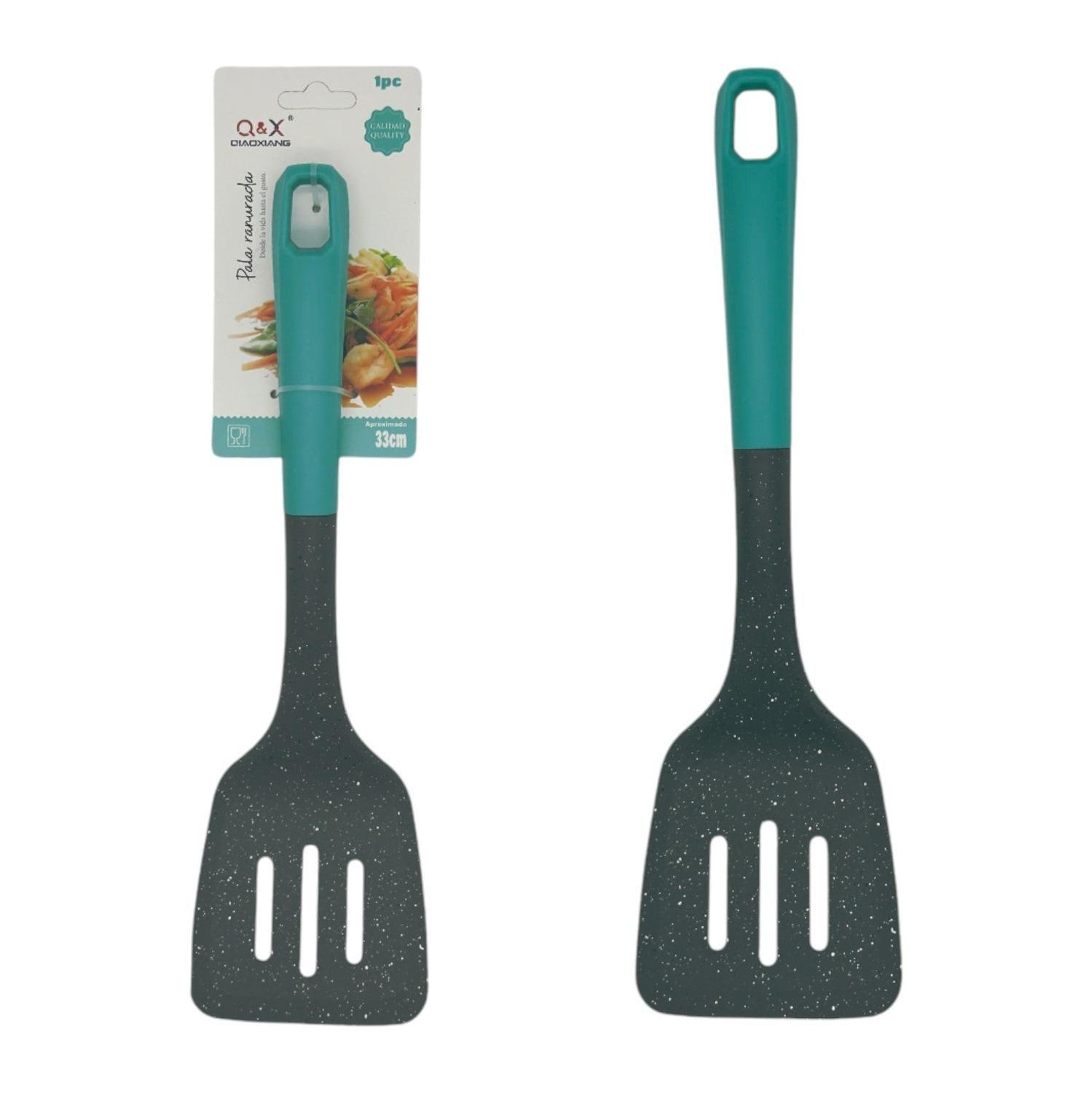 Espátula de plástico con diseño de puntos grises-0