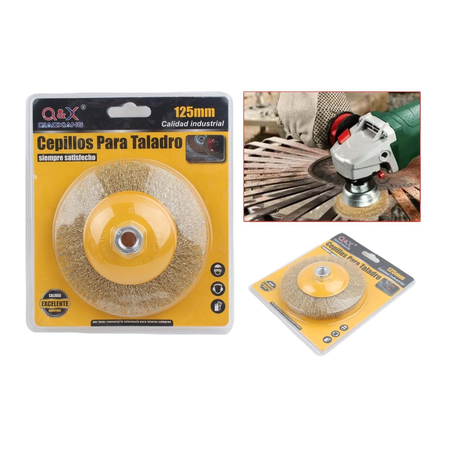 1 Cepillo De Disco De Alambre De Acero Chapado En Cobre De 125 Mm.-0
