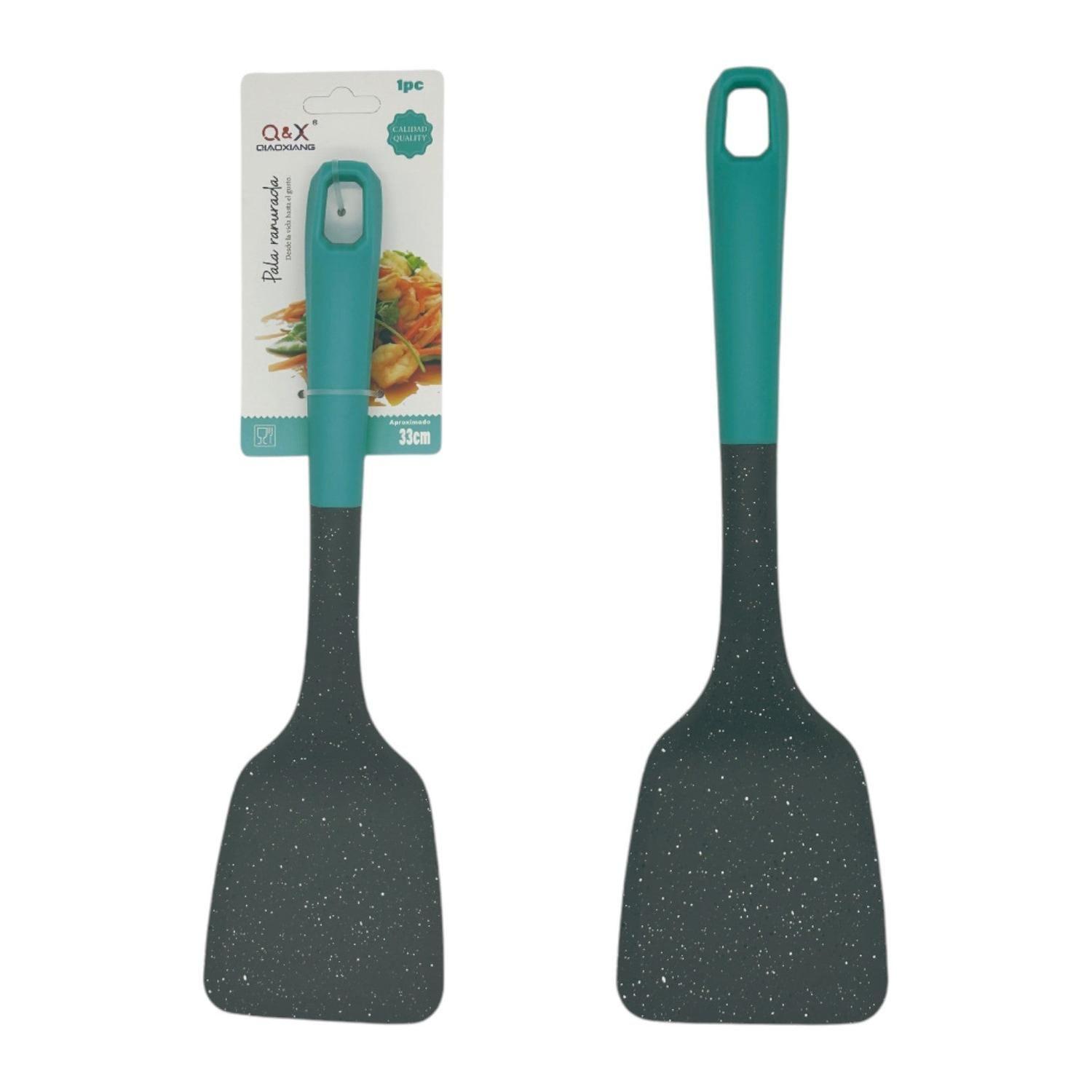 Espátula de plástico con diseño en puntos grises-0