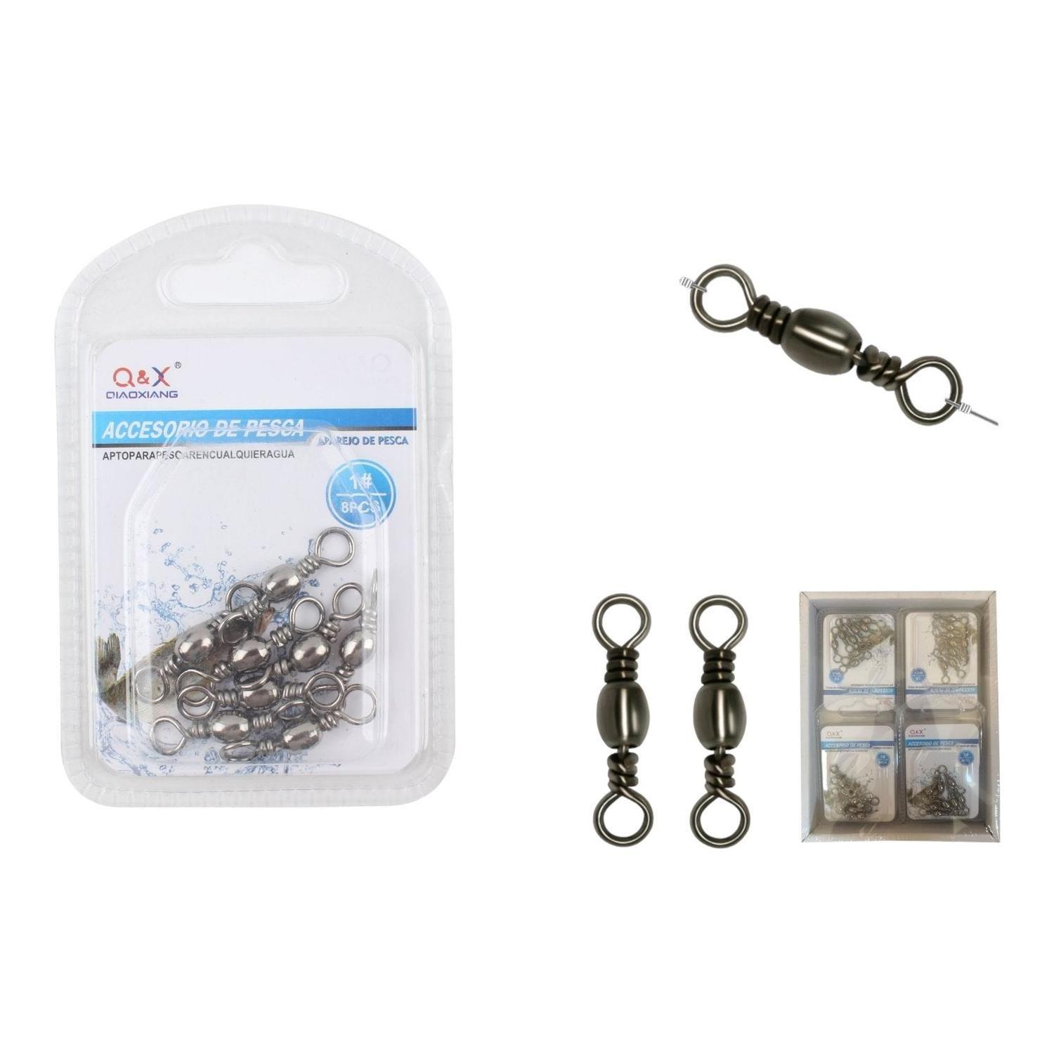 (Accesorios Para Artes De Pesca) Giratorio Conformado Negro 1# 8Pcs-0