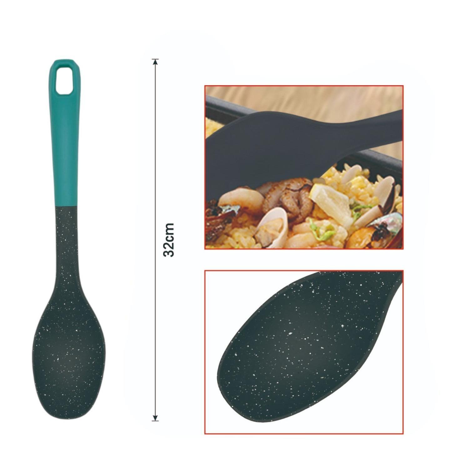 Espátula de plástico para jugos con diseño de puntos grises-1