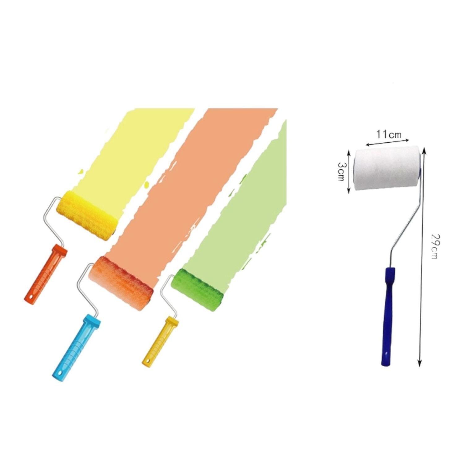 Cepillo Giratorio Pequeño De 4 Pulgadas De Imitación De Lana Con Mango Azul-0