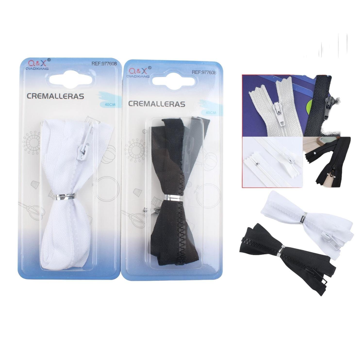 Bolsa Mediana Cremallera Resina 40Cm Negro 6 Blanco 6-0