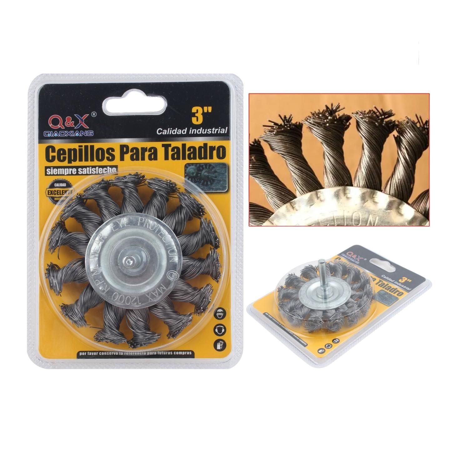 1Pcs/Cepillo De Rueda Torcida Con Varilla 75 3Pulgada-0
