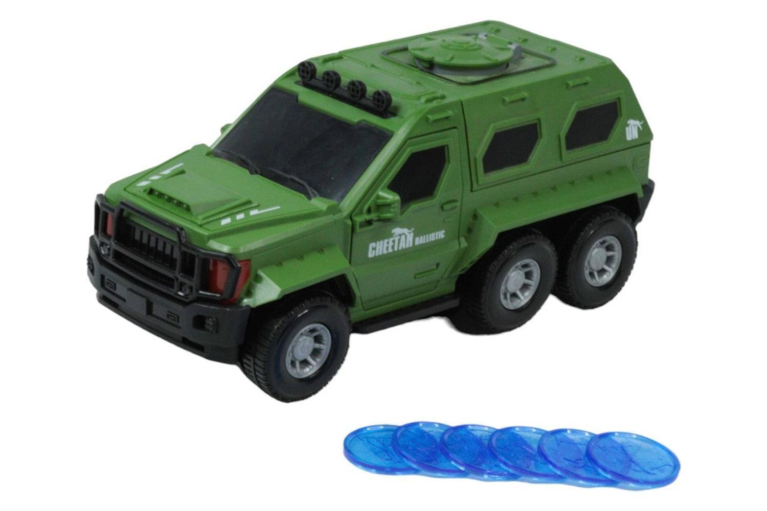 Auto con Lanza Tazos Verde y Azul-1