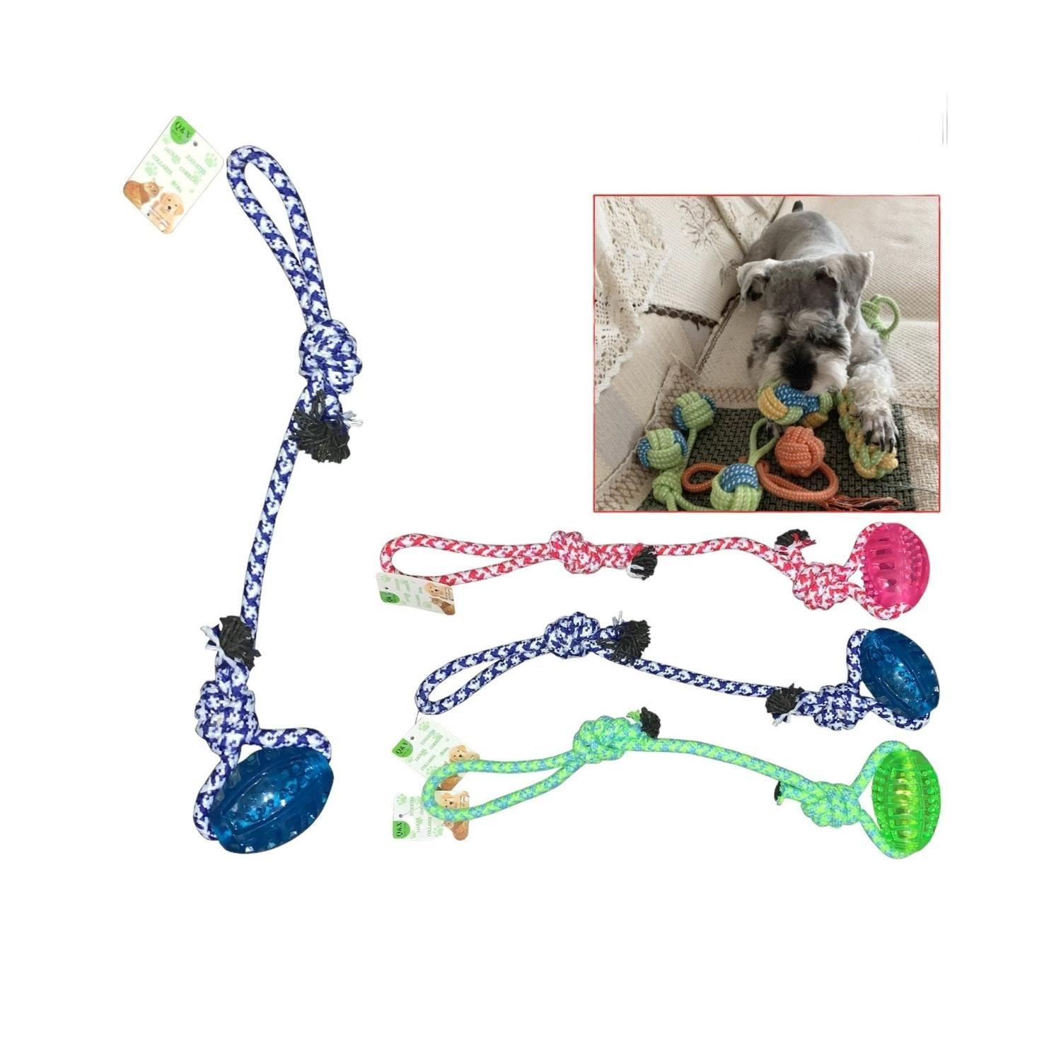 A3637-Juguete De Cuerda Para Mascotas De Rugby Con Mango Peque?o-0