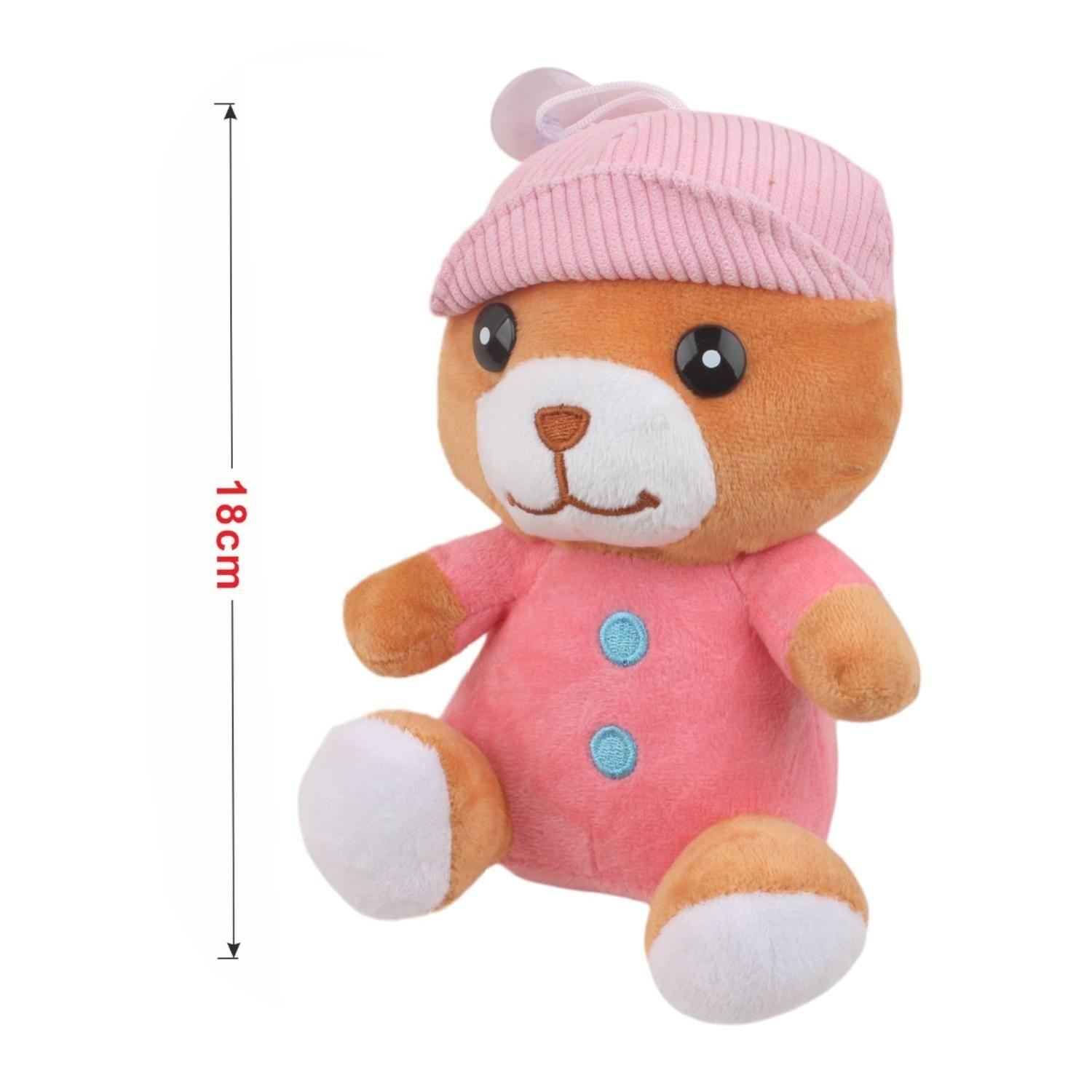 Oso de peluche invernal con gorro 18 cm-1