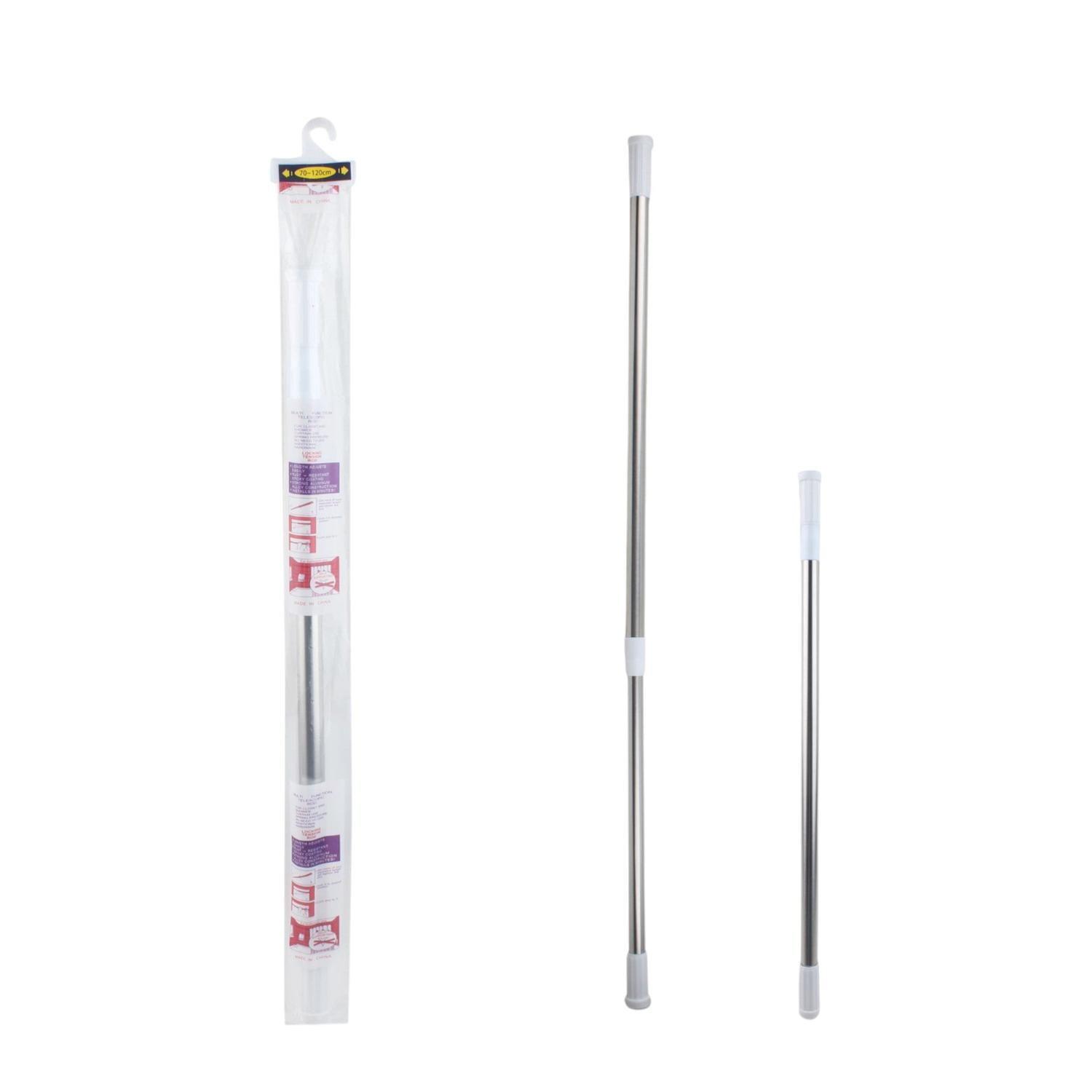 Barra de cortina de bano de acero inoxidable blanca 140-260 (bolsa OPP)-0