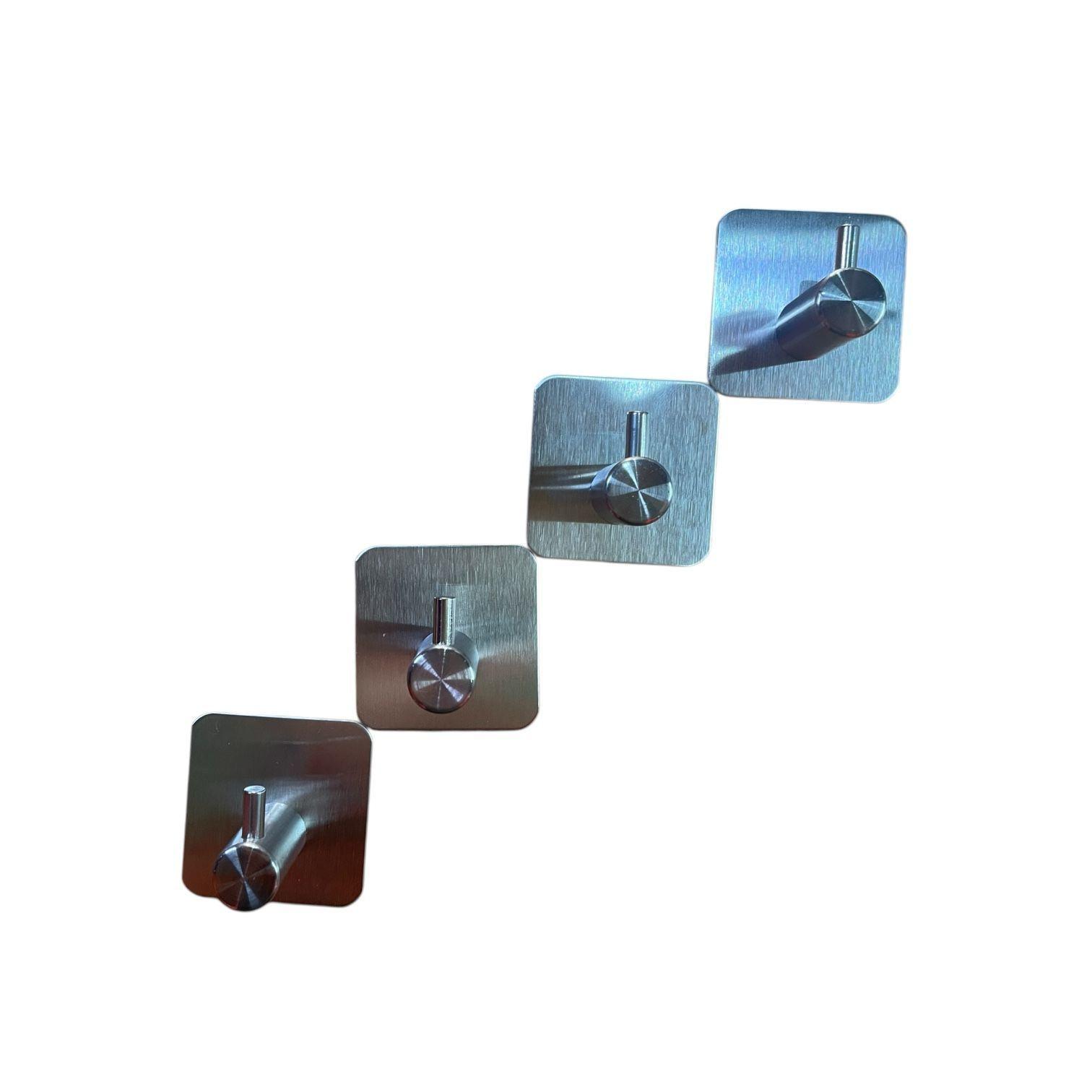 Pack de 4 Ganchos Adhesivos Impermeables - Color Plateado-3